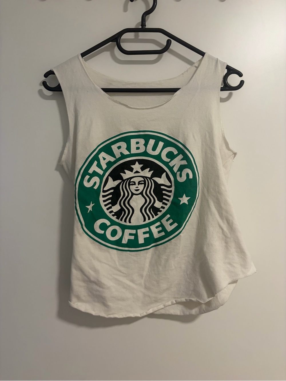 Starbucks made in uk White Tank with Green Logo